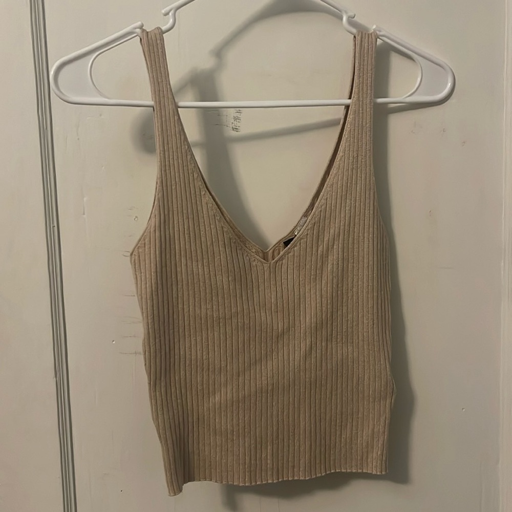 Tan crop tank from divided
